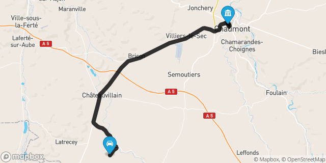 Itinéraire vers Chaumont