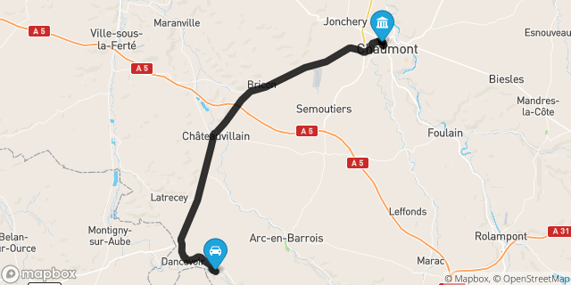Itinéraire vers Chaumont
