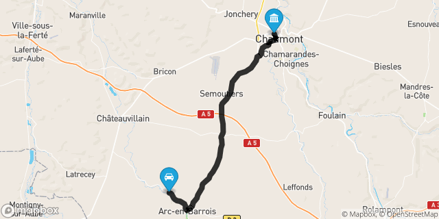 Itinéraire vers Chaumont