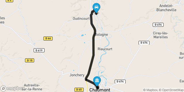 Itinéraire vers Chaumont