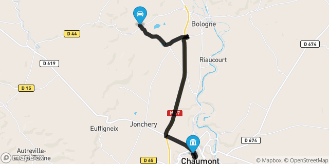 Itinéraire vers Chaumont