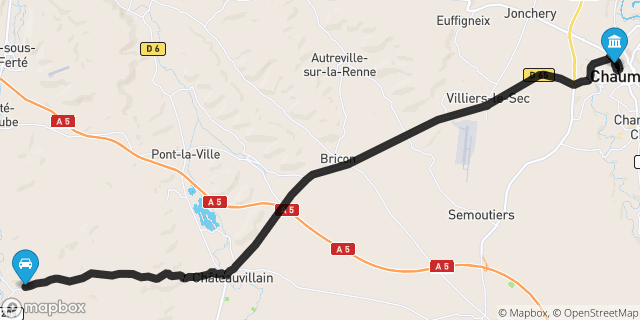 Itinéraire vers Chaumont