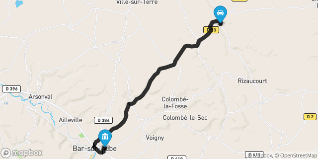 Itinéraire vers Bar-sur-Aube