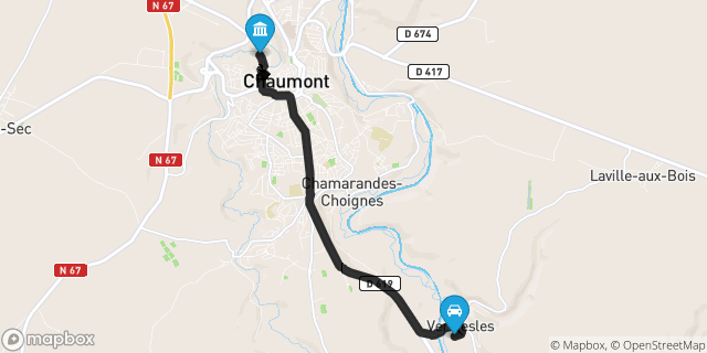 Itinéraire vers Chaumont
