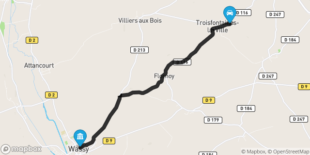 Itinéraire vers Wassy