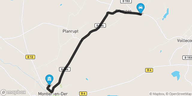 Itinéraire vers Montier-en-Der