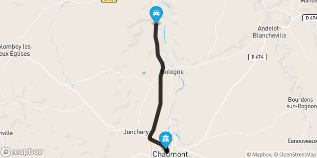 Itinéraire vers Chaumont