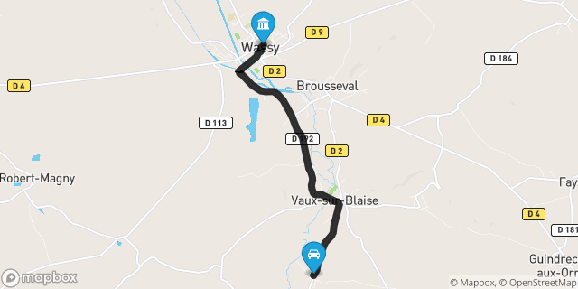 Itinéraire vers Wassy
