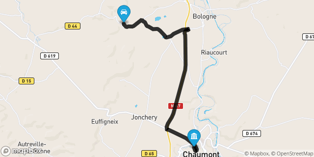 Itinéraire vers Chaumont