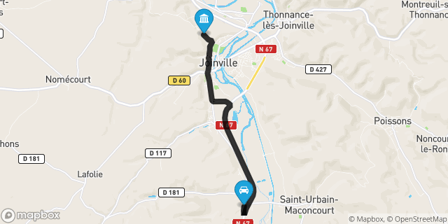 Itinéraire vers Joinville