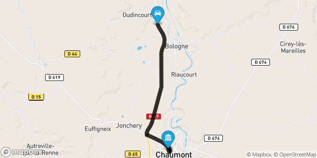 Itinéraire vers Chaumont