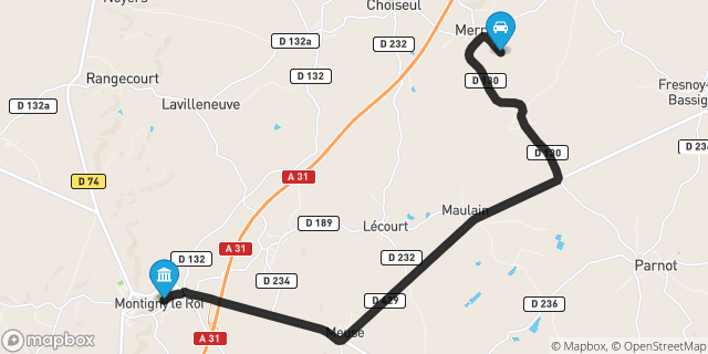 Itinéraire vers Val-de-Meuse