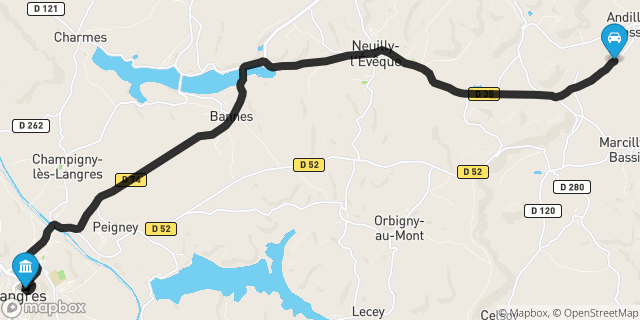 Itinéraire vers Langres