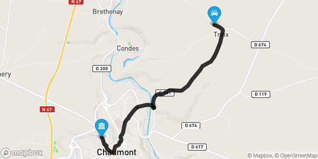 Itinéraire vers Chaumont