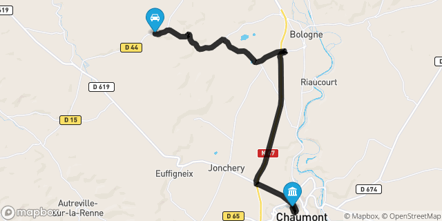 Itinéraire vers Chaumont