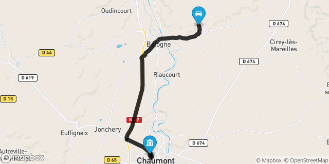 Itinéraire vers Chaumont