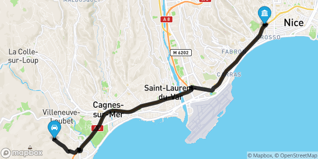 Itinéraire vers Nice