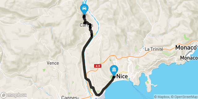 Itinéraire vers Nice