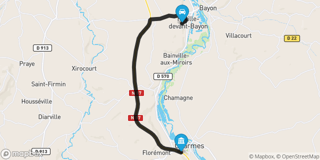 Itinéraire vers Charmes