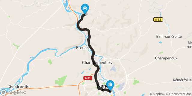 Itinéraire vers Nancy