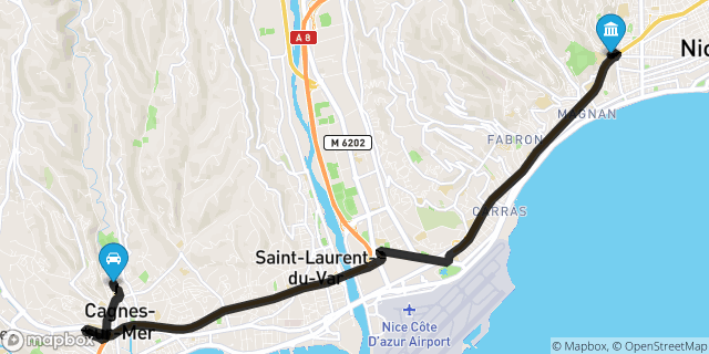 Itinéraire vers Nice