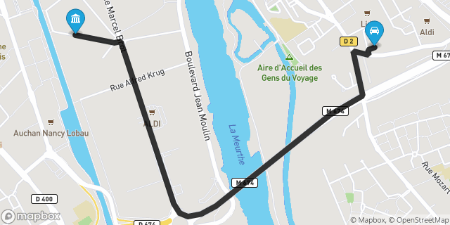 Itinéraire vers Nancy