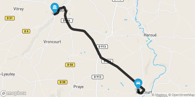 Itinéraire vers Vézelise