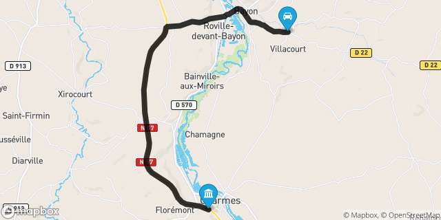 Itinéraire vers Charmes