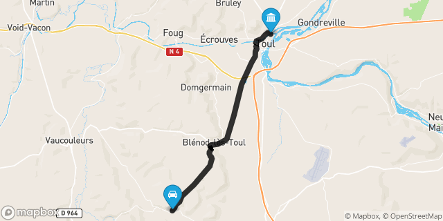 Itinéraire vers Toul