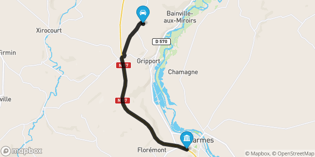 Itinéraire vers Charmes