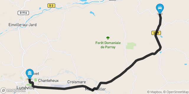 Itinéraire vers Lunéville