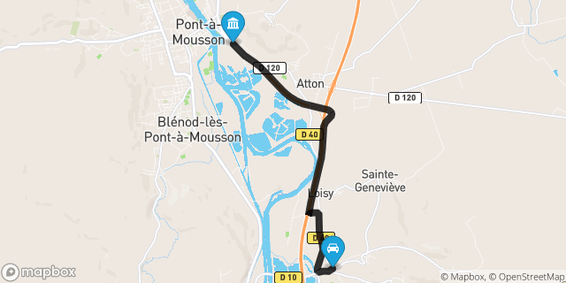 Itinéraire vers Pont-à-Mousson