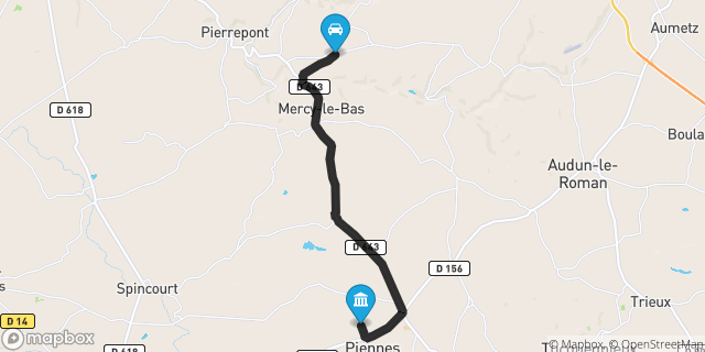 Itinéraire vers Piennes