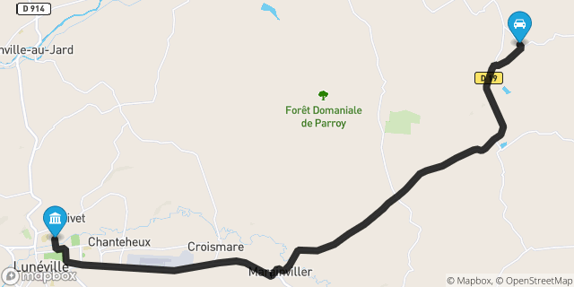 Itinéraire vers Lunéville
