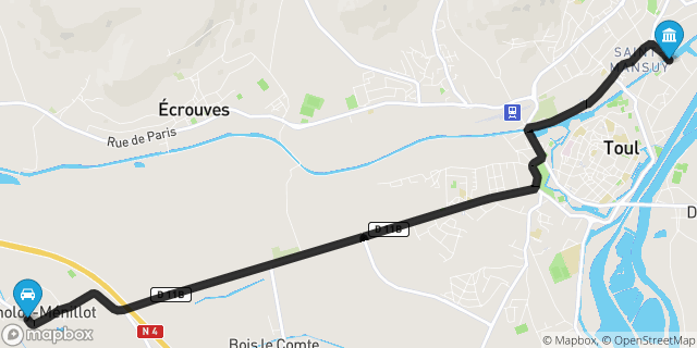 Itinéraire vers Toul