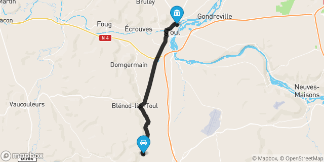 Itinéraire vers Toul