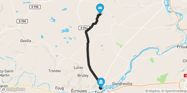 Itinéraire vers Toul