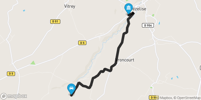 Itinéraire vers Vézelise