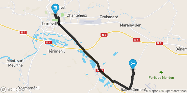 Itinéraire vers Lunéville