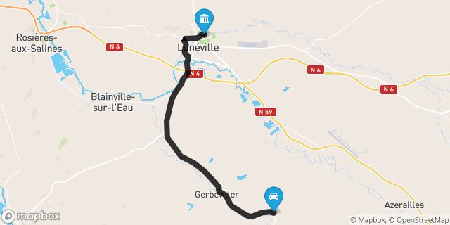 Itinéraire vers Lunéville