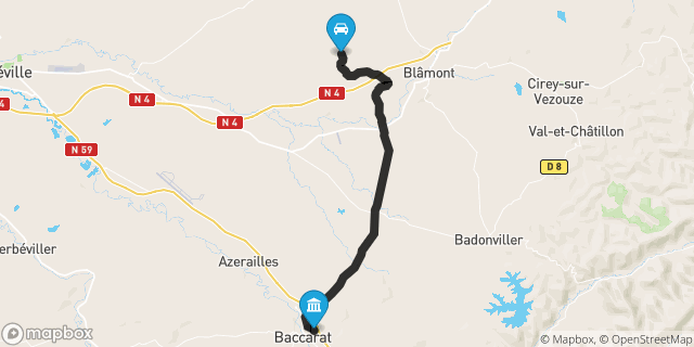 Itinéraire vers Baccarat