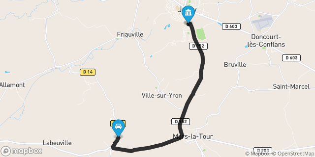 Itinéraire vers Jarny