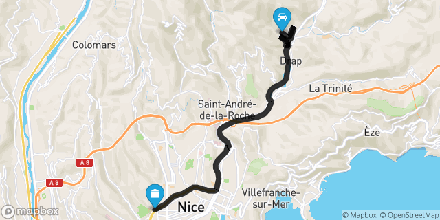 Itinéraire vers Nice