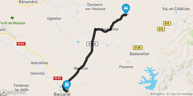 Itinéraire vers Baccarat