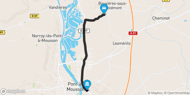 Itinéraire vers Pont-à-Mousson