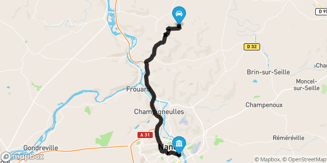 Itinéraire vers Nancy