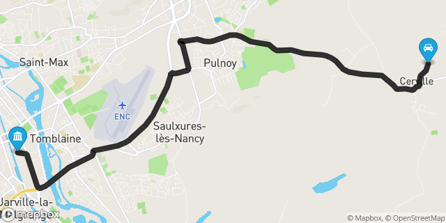 Itinéraire vers Nancy