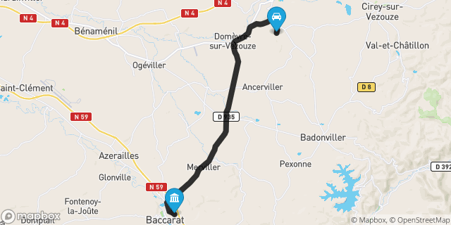 Itinéraire vers Baccarat
