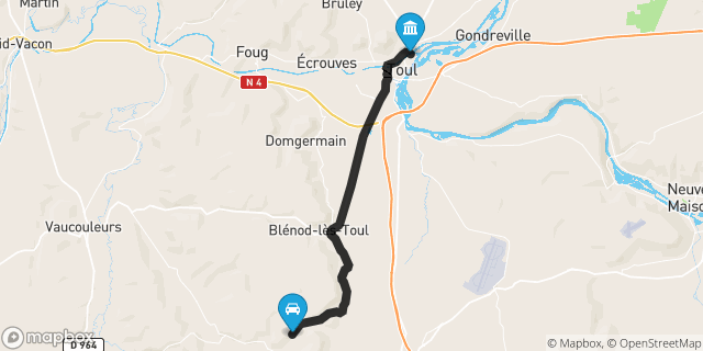Itinéraire vers Toul