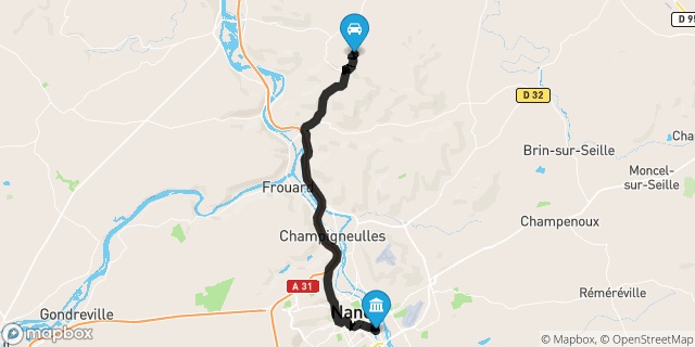 Itinéraire vers Nancy